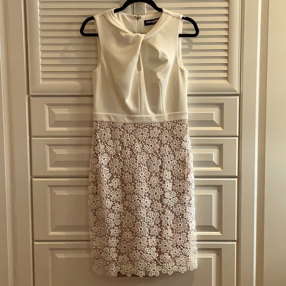 Cream and lace bottom dress